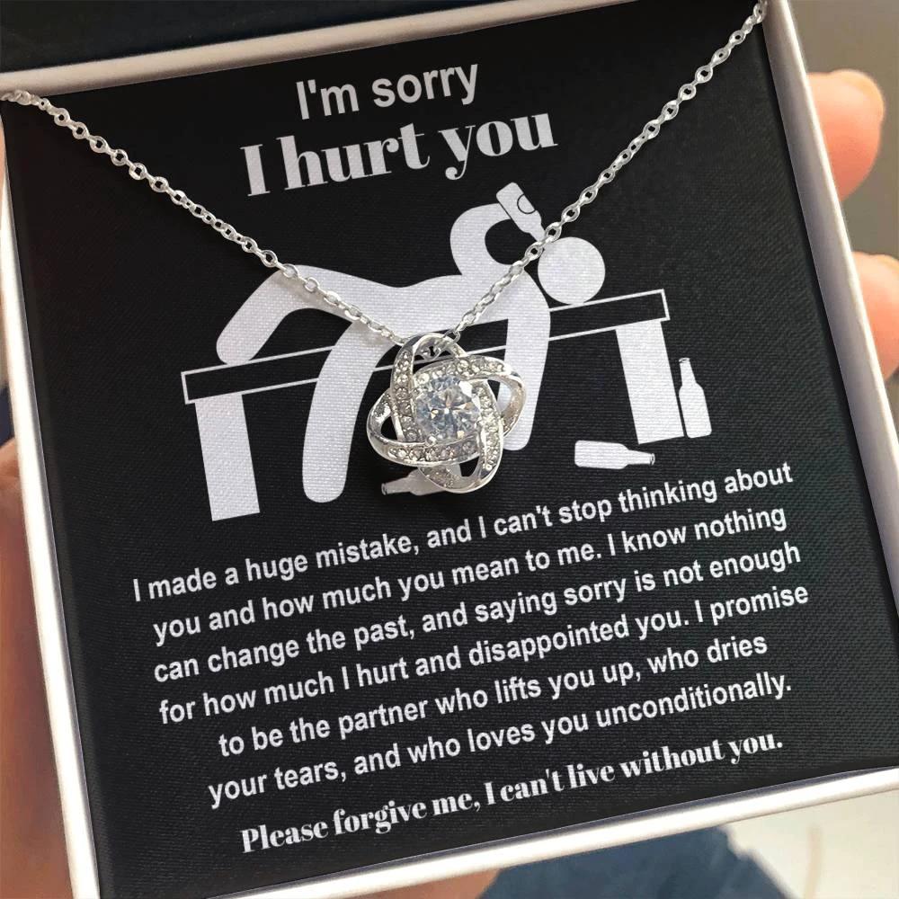 Apology Gift for Girlfriend, Wife, Soulmate - Sorry, Nothing Can Change The Past - Love Knot Pendant Necklace