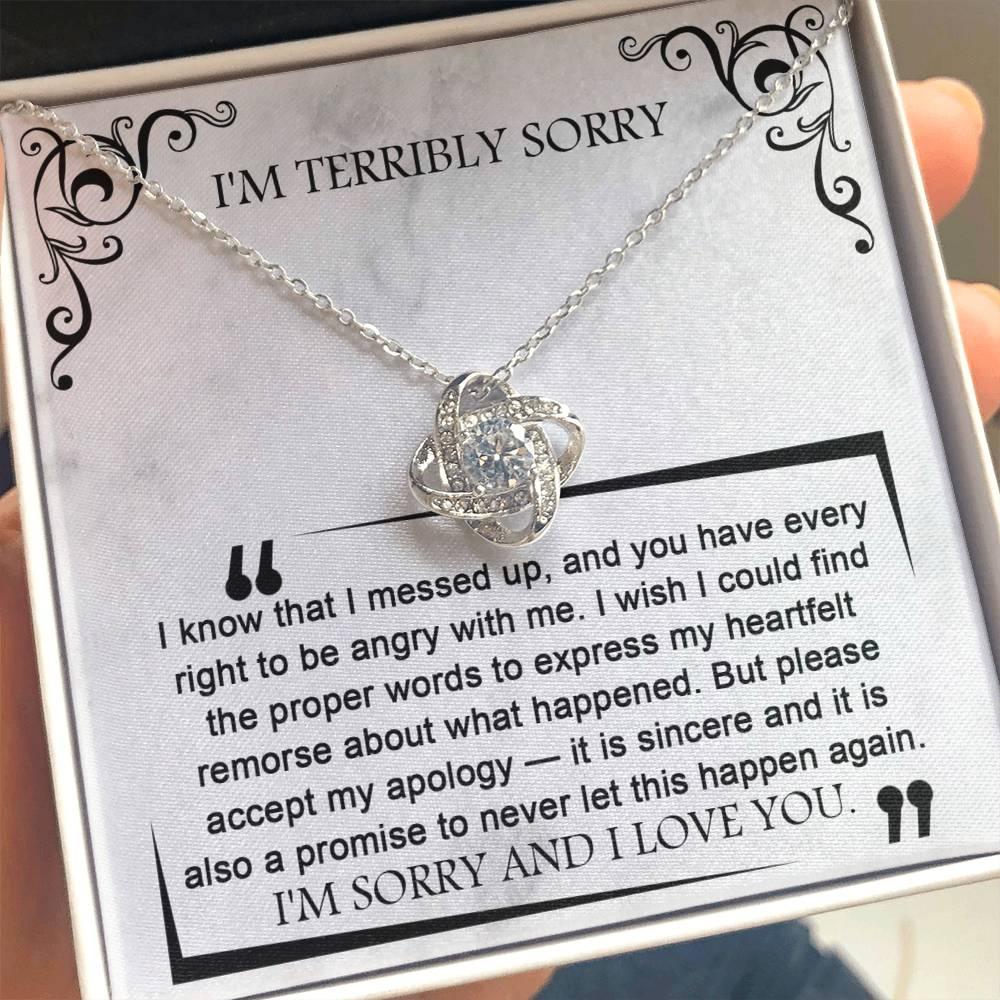 Apology Gift for Girlfriend, Wife, Soulmate - Sorry, Angry With Me - Love Knot Pendant Necklace - Mallard Moon Gift Shop