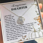 Heartfelt Mother to Daughter Gift | Love Knot Necklace with Emotional Message Card