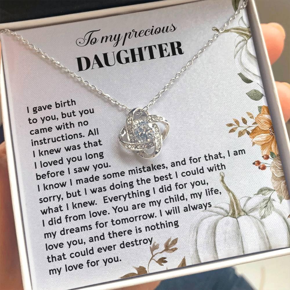 Daughter - I Did From Love - Love Knot Pendant Necklace - Mallard Moon Gift Shop