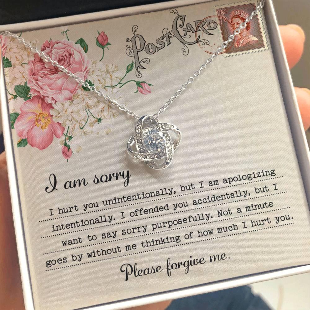 Forgive Me Gift - Sorry I Hurt You, I am Apologizing Intentionally - Love Knot Pendant Necklace - Mallard Moon Gift Shop