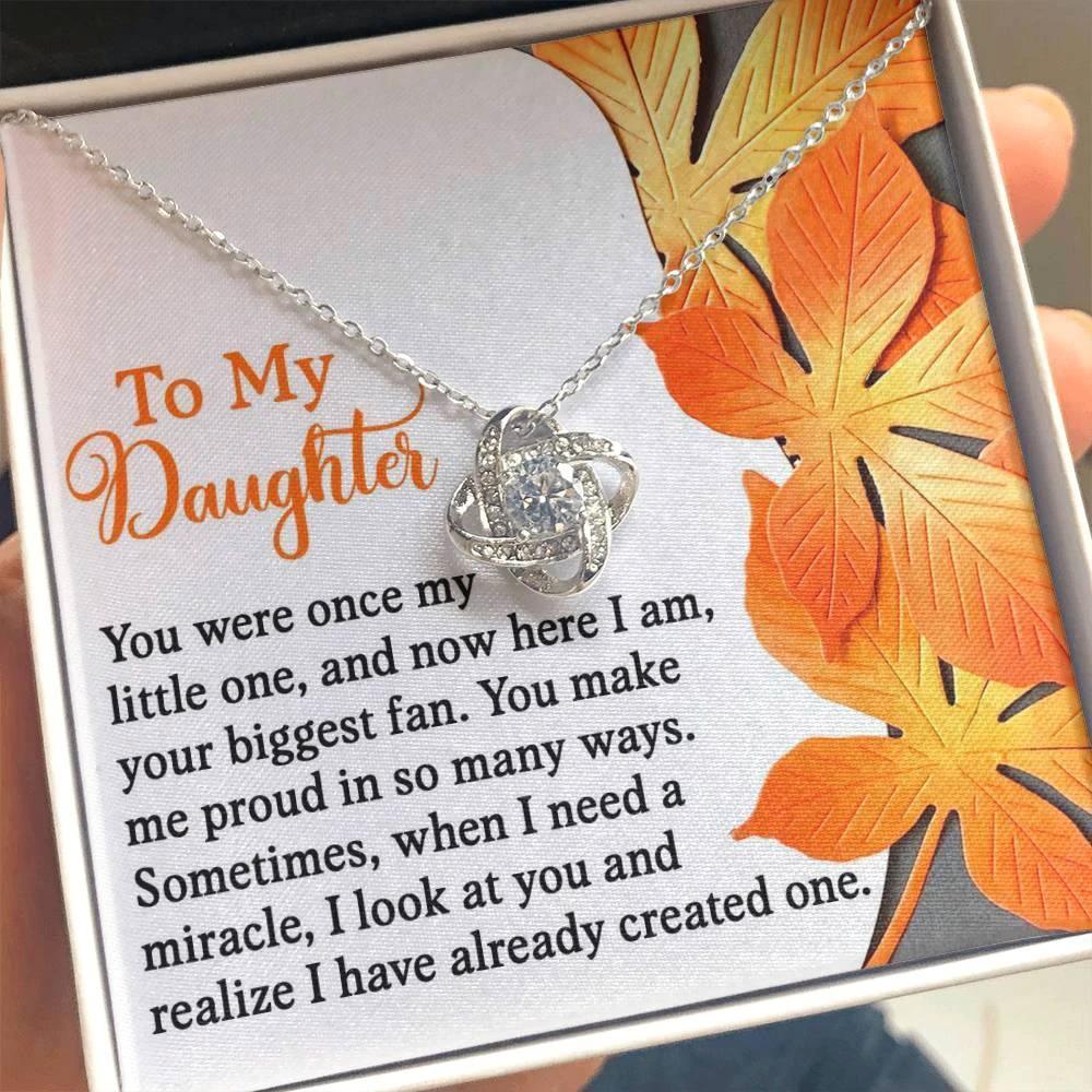 Gift for Daughter - Here I Am, Your Biggest Fan - Love Knot Pendant Necklace