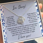 Apology Gift for Girlfriend, Wife, Soulmate - Sorry, Through My Eyes - Love Knot Pendant Necklace