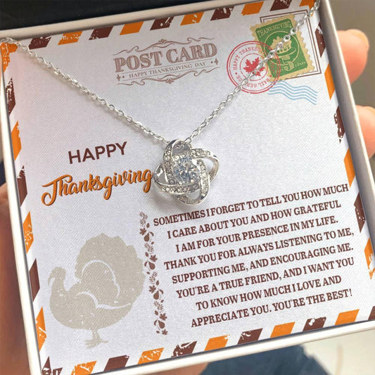 Gift for Thanksgiving - A True Friend - Love Knot Pendant Necklace - Mallard Moon Gift Shop