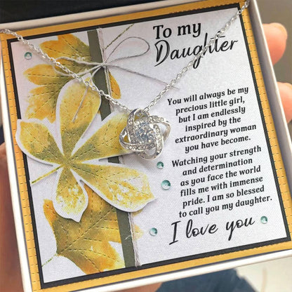 Gift for Daughter - Blessed To Call - Love Knot Pendant Necklace - Mallard Moon Gift Shop