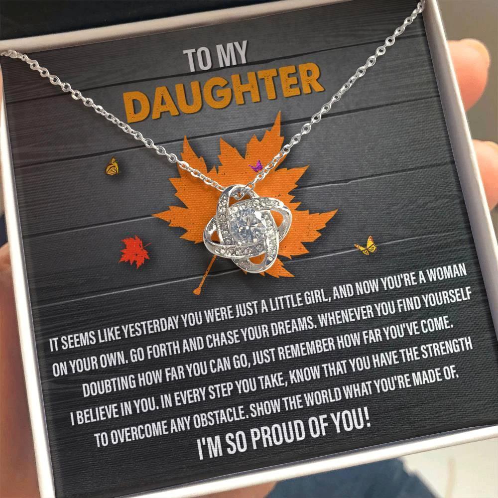 Gift for Daughter -As Far As You Can Go - Love Knot Pendant Necklace
