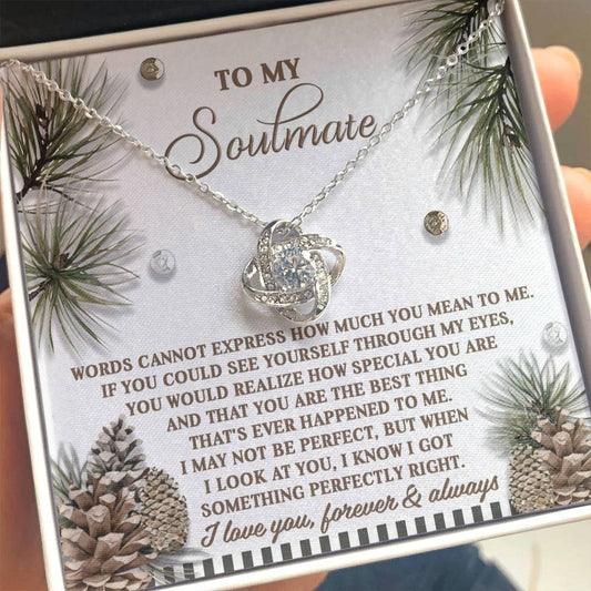 Gift for Soulmate - Perfectly Right - Love Knot Pendant Necklace - Mallard Moon Gift Shop