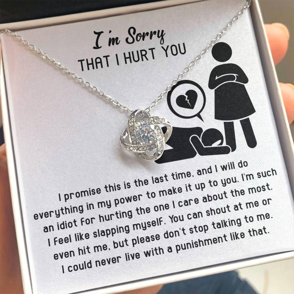 Apology Gift for Girlfriend, Wife, Soulmate - Sorry, Please Don't Stop Talking - Love Knot Pendant Necklace - Mallard Moon Gift Shop
