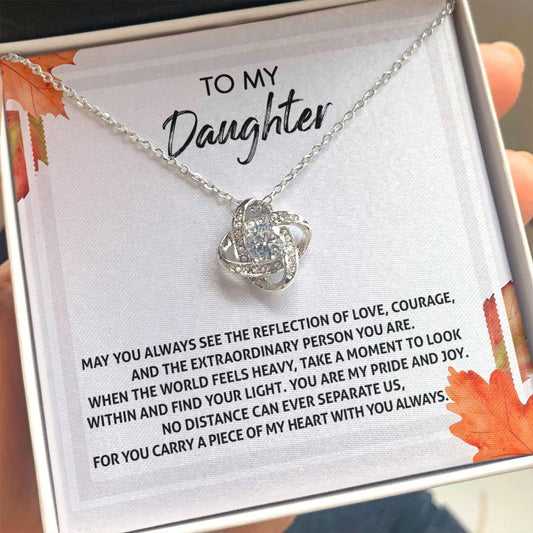 Gift for Daughter - Find Your Light - Love Knot Pendant Necklace - Mallard Moon Gift Shop