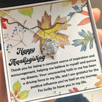 Thanksgiving Gift for Her – “On My Journey” Love Knot Necklace with Message Card | Inspirational Gratitude Gift for Mom, Mentor, or Friend