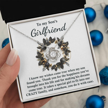 Gift for Son's Girlfriend - My Wishes Came True When He Found You - Love Knot Pendant Necklace - Mallard Moon Gift Shop
