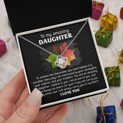 Daughter - It Is Possible - Love Knot Pendant Necklace - Mallard Moon Gift Shop