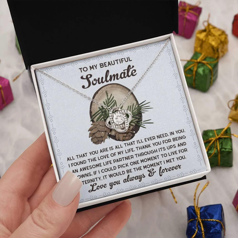 Gift for Soulmate - One Moment - Love Knot Pendant Necklace