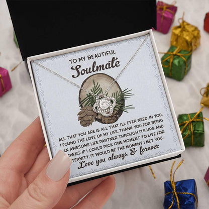 Gift for Soulmate - One Moment - Love Knot Pendant Necklace - Mallard Moon Gift Shop