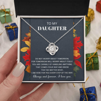 Daughter - Comes Your Way - Love Knot Pendant Necklace - Mallard Moon Gift Shop