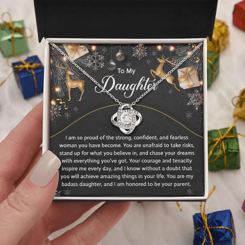 Gift for Daughter - Amazing Things - Love Knot Pendant Necklace Christmas Gifts