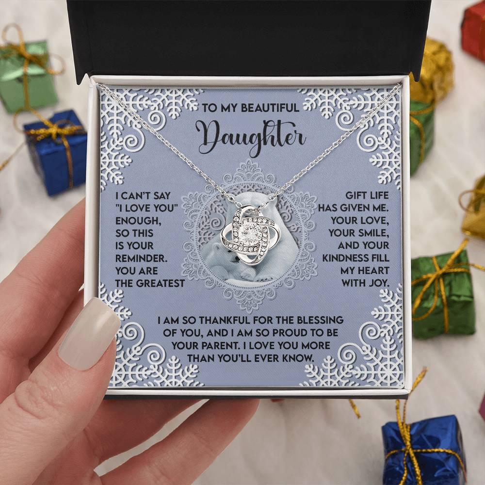 Gift for Daughter - Fill My Heart - Love Knot Pendant Necklace - Mallard Moon Gift Shop