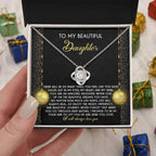 Gift for Daughter - Deep Waters - Love Knot Pendant Necklace