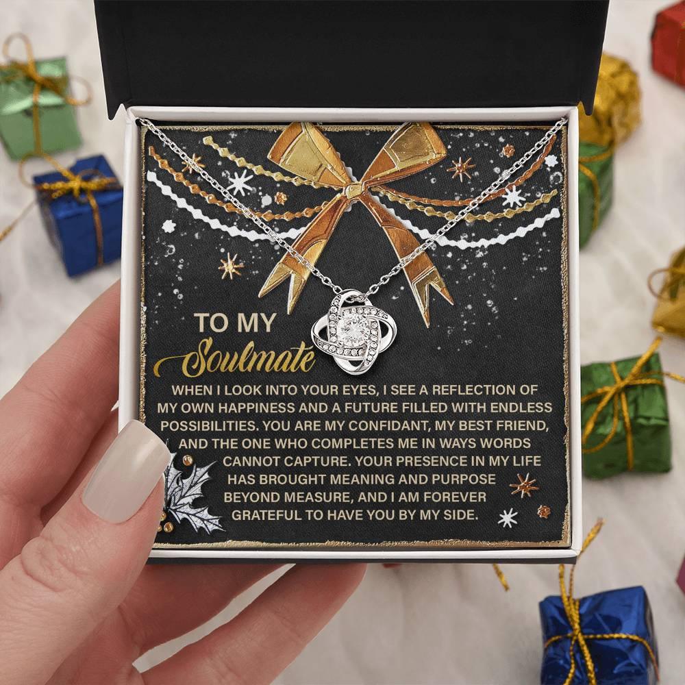 Gift for Soulmate - By My Side - Love Knot Pendant Necklace - Mallard Moon Gift Shop