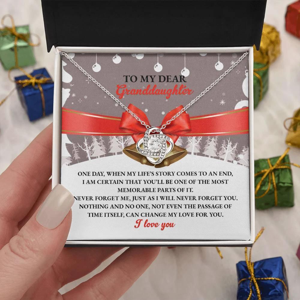 Gift for Granddaughter - Most Memorable Parts of My Life Story - Love Knot Pendant Necklace