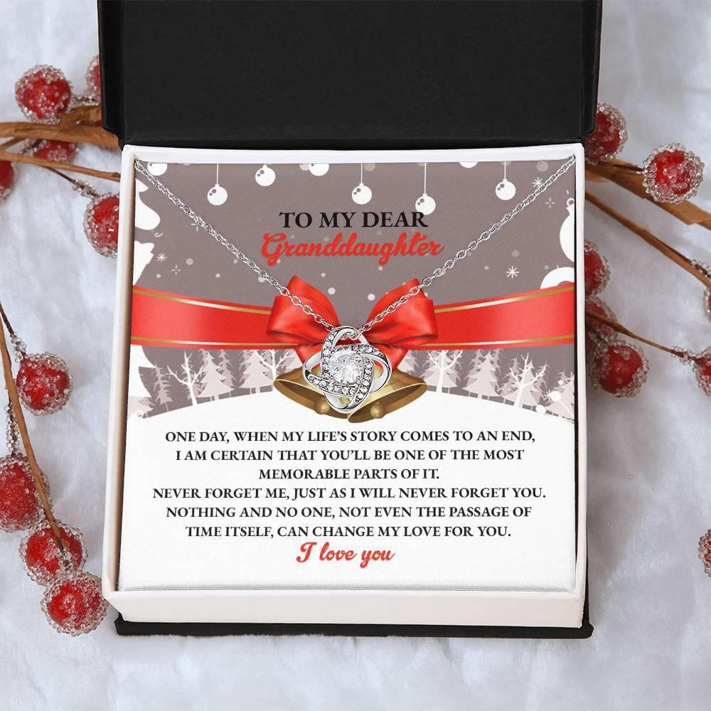 Gift for Granddaughter - Most Memorable Parts of My Life Story - Love Knot Pendant Necklace
