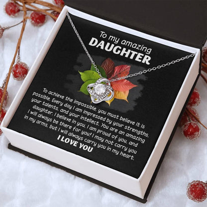Daughter - It Is Possible - Love Knot Pendant Necklace - Mallard Moon Gift Shop