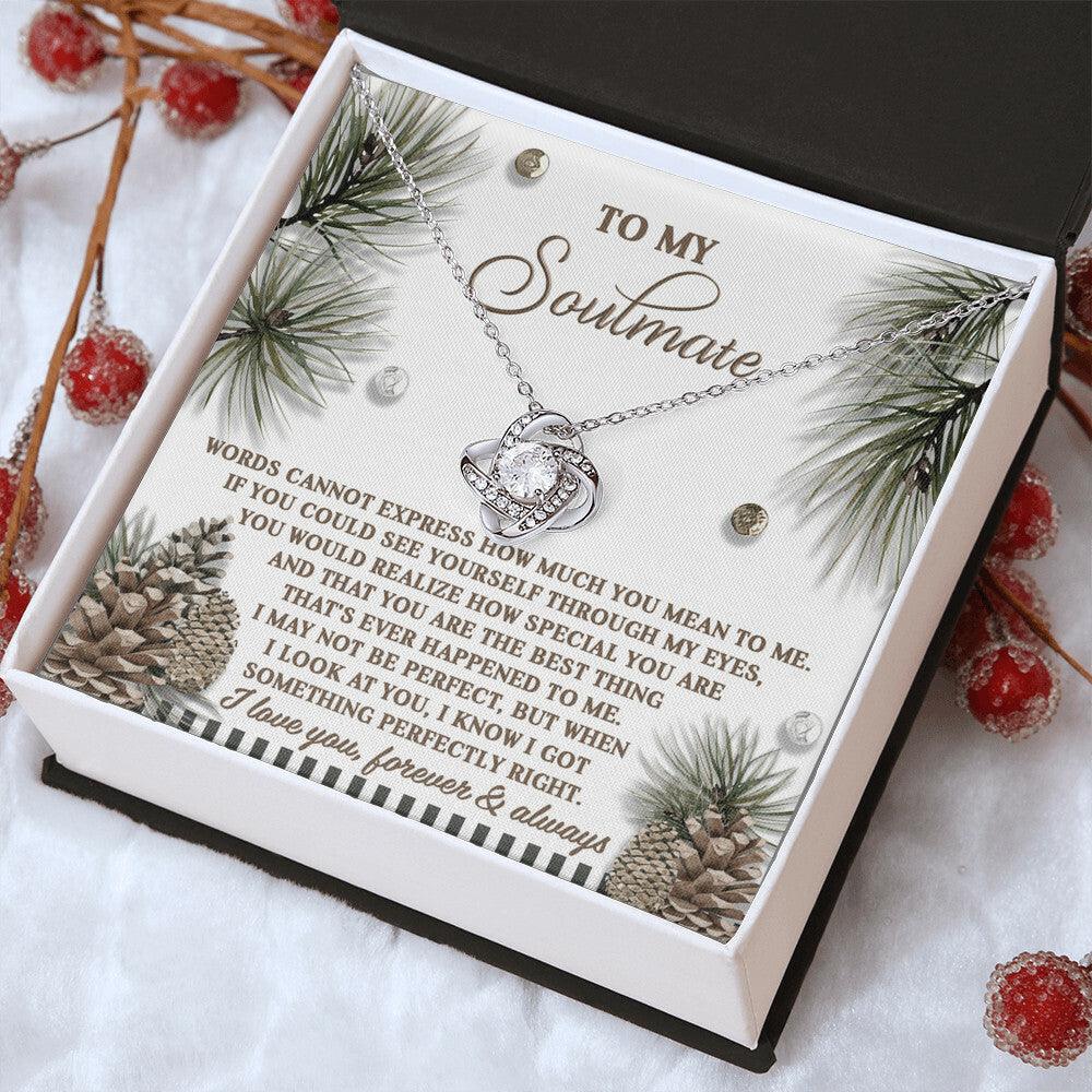 Gift for Soulmate - Perfectly Right - Love Knot Pendant Necklace - Mallard Moon Gift Shop