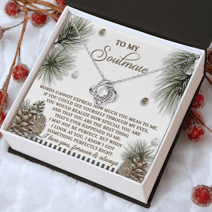 Gift for Soulmate - Perfectly Right - Love Knot Pendant Necklace - Mallard Moon Gift Shop