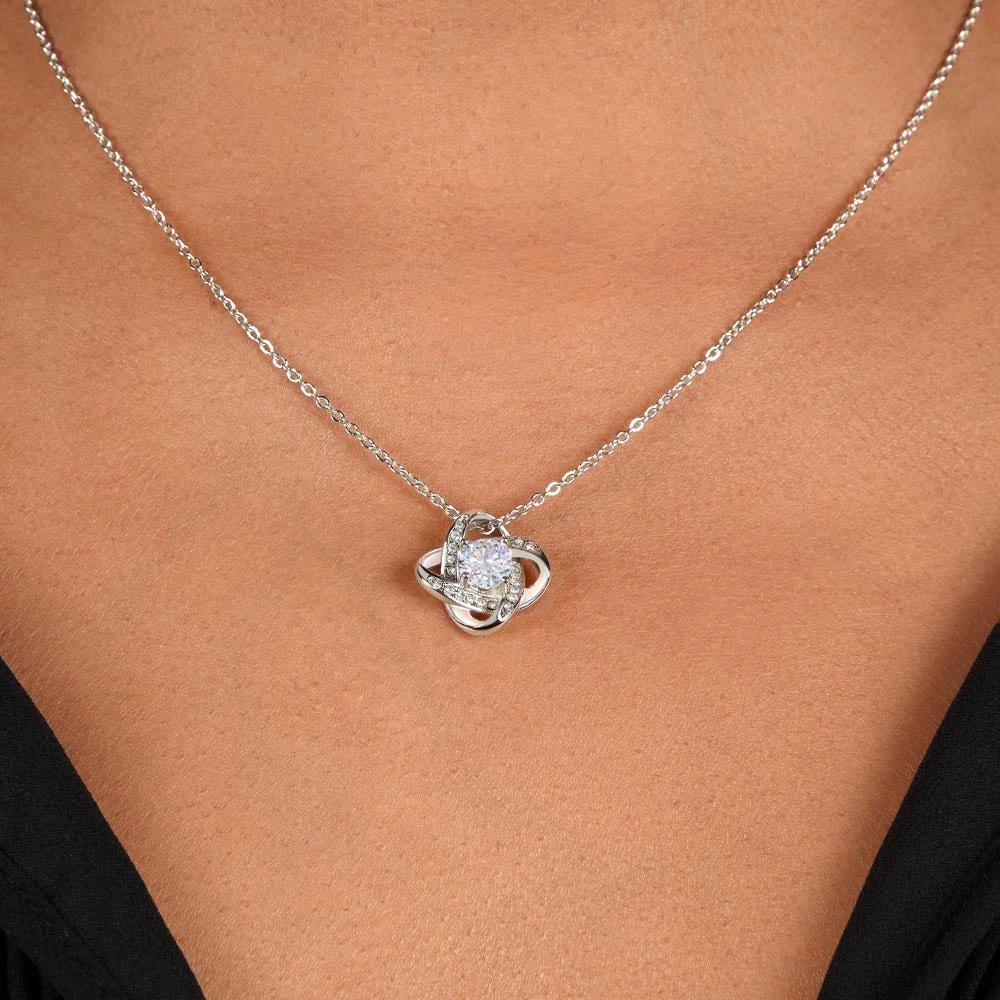 To My Bestie - You are My Rock and My Partner in Crime - Love Knot Necklace