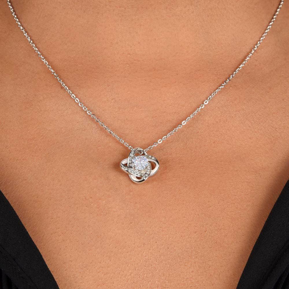 Gift for Daughter- I Will Always Be There Love Knot Pendant Necklace - Mallard Moon Gift Shop