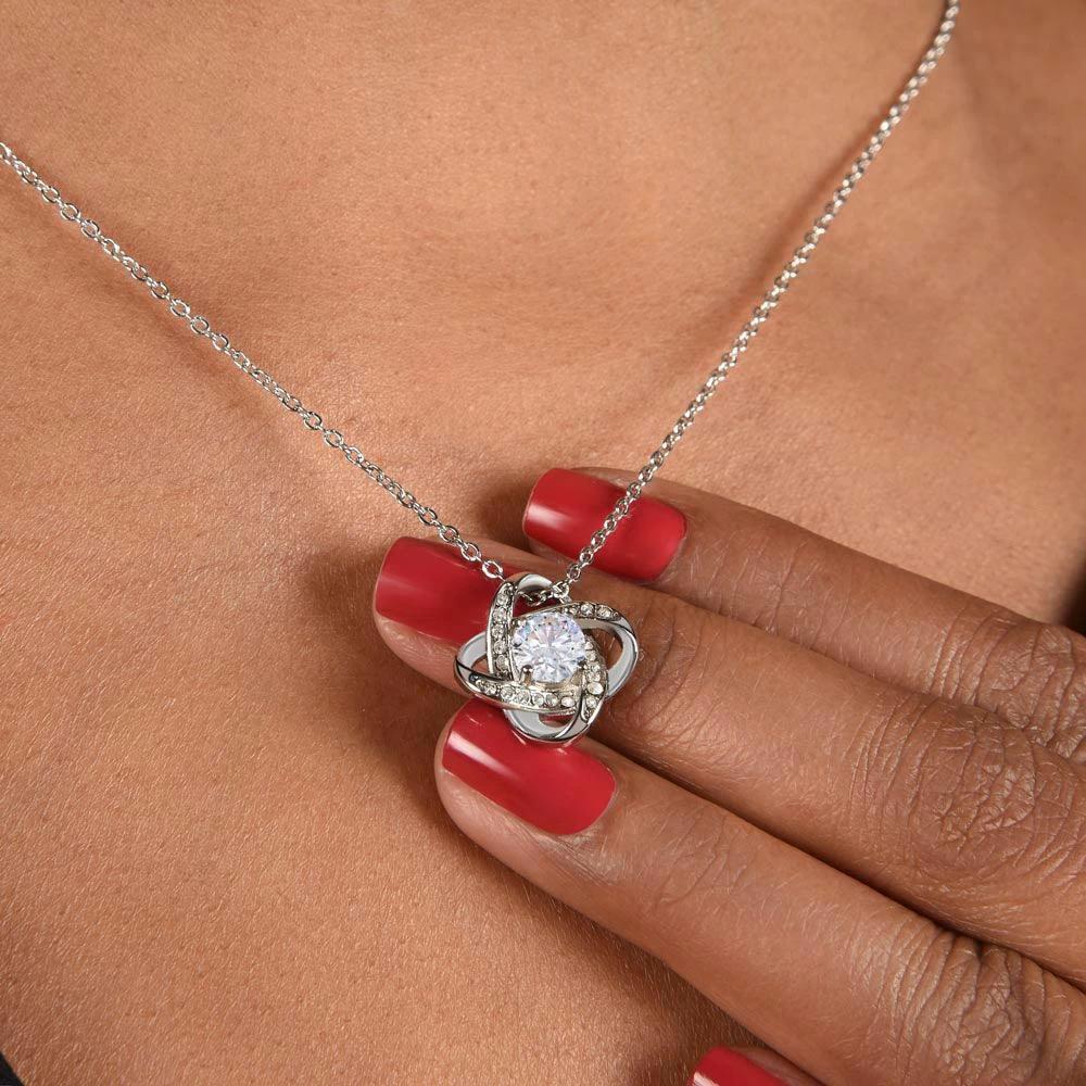 Gift for Mother-in-Law - Two Hearts - Love Knot Necklace