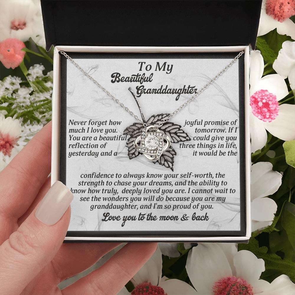 Gift for Granddaughter - Deeply Loved - Love Knot Pendant Necklace - Mallard Moon Gift Shop
