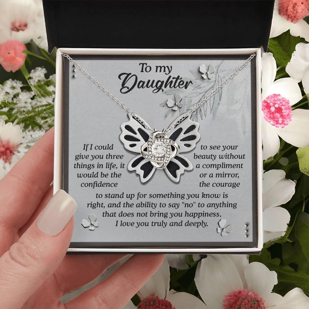 Gift for Daughter - See Your Beauty - Love Knot Pendant Necklace - Mallard Moon Gift Shop