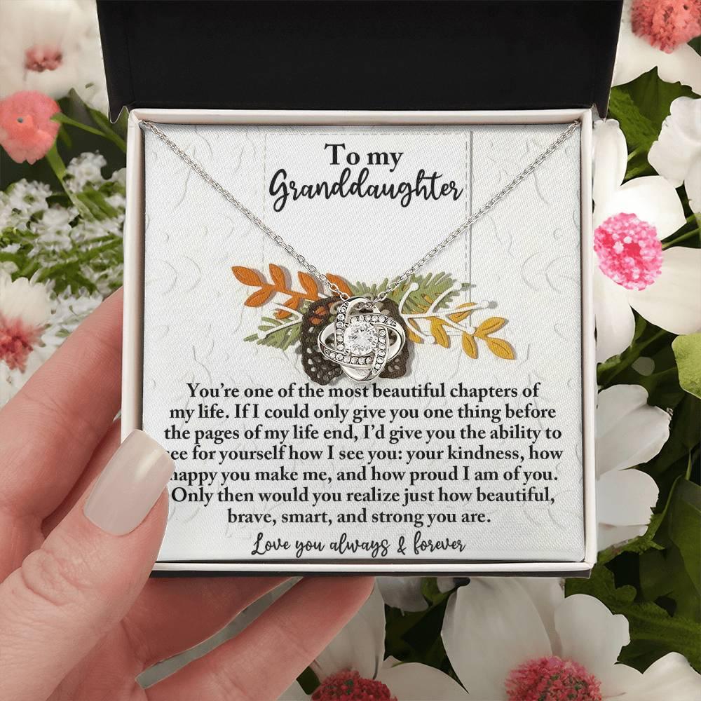 Gift for Granddaughter - How Beautiful - Love Knot Pendant Necklace - Mallard Moon Gift Shop