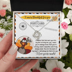 Thanksgiving Gift for Her – “The Beat of My Heart” Love Knot Necklace with Message Card | Romantic Gratitude Gift for Daughter, Wife or Girlfriend