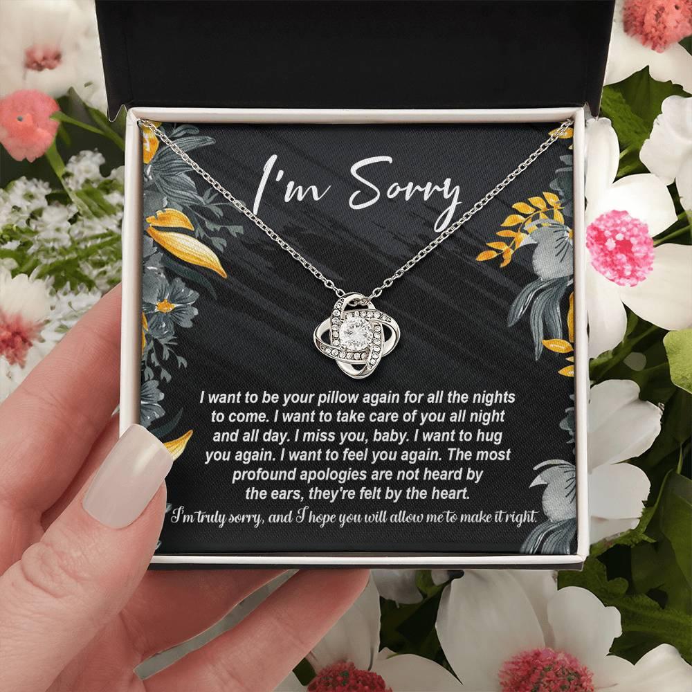 Gift for Girlfriend, Wife - Sorry, Be Your Pillow - Love Knot Pendant Necklace - Mallard Moon Gift Shop