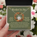 Thanksgiving Gift for Her – “By My Side” Love Knot Necklace with Message Card | Heartfelt Gratitude Gift for Mom, Sister, or Best Friend