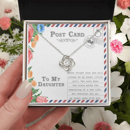 Daughter Wedding Day Gift - My Heart Goes With You - Love Knot Pendant Necklace - Mallard Moon Gift Shop
