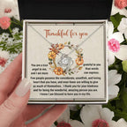 Thanksgiving Gift for Her – “Thankful for You” Love Knot Necklace with Message Card | Heartfelt Gift for Her