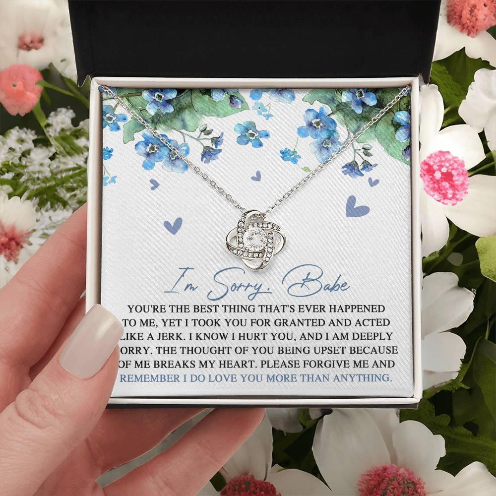 Apology Gift for Girlfriend, Wife, Soulmate - Sorry, More Than Anything - Love Knot Pendant Necklace - Mallard Moon Gift Shop