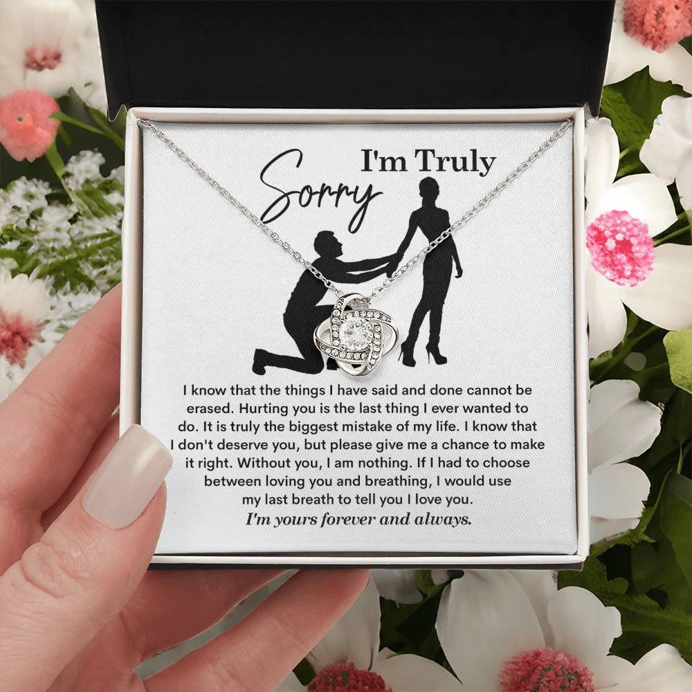 Gift for Girlfriend, Wife - Sorry, My Last Breath - Love Knot Pendant Necklace - Mallard Moon Gift Shop