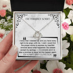 Apology Gift for Girlfriend, Wife, Soulmate - Sorry, Angry With Me - Love Knot Pendant Necklace