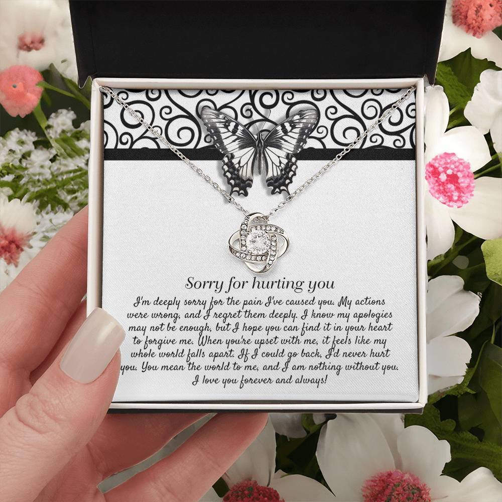 Apology Gift - Sorry for Hurting You - I am Nothing Without You - Love Knot Pendant Necklace - Mallard Moon Gift Shop