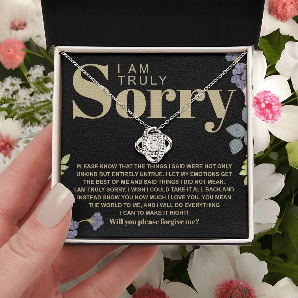 Apology Gift for Girlfriend, Wife, Soulmate - Sorry, Best Of Me - Love Knot Pendant Necklace - Mallard Moon Gift Shop