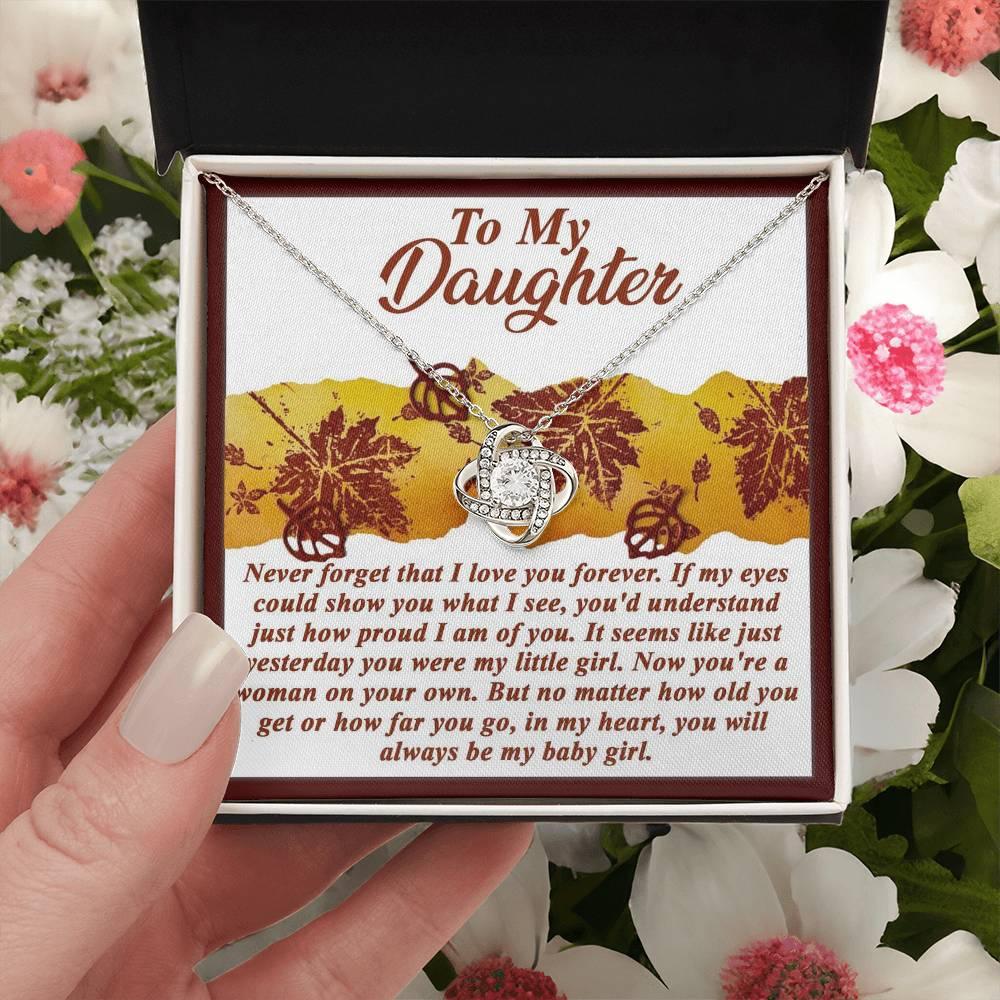 Gift for Daughter - On Your Own - Love Knot Pendant Necklace - Mallard Moon Gift Shop