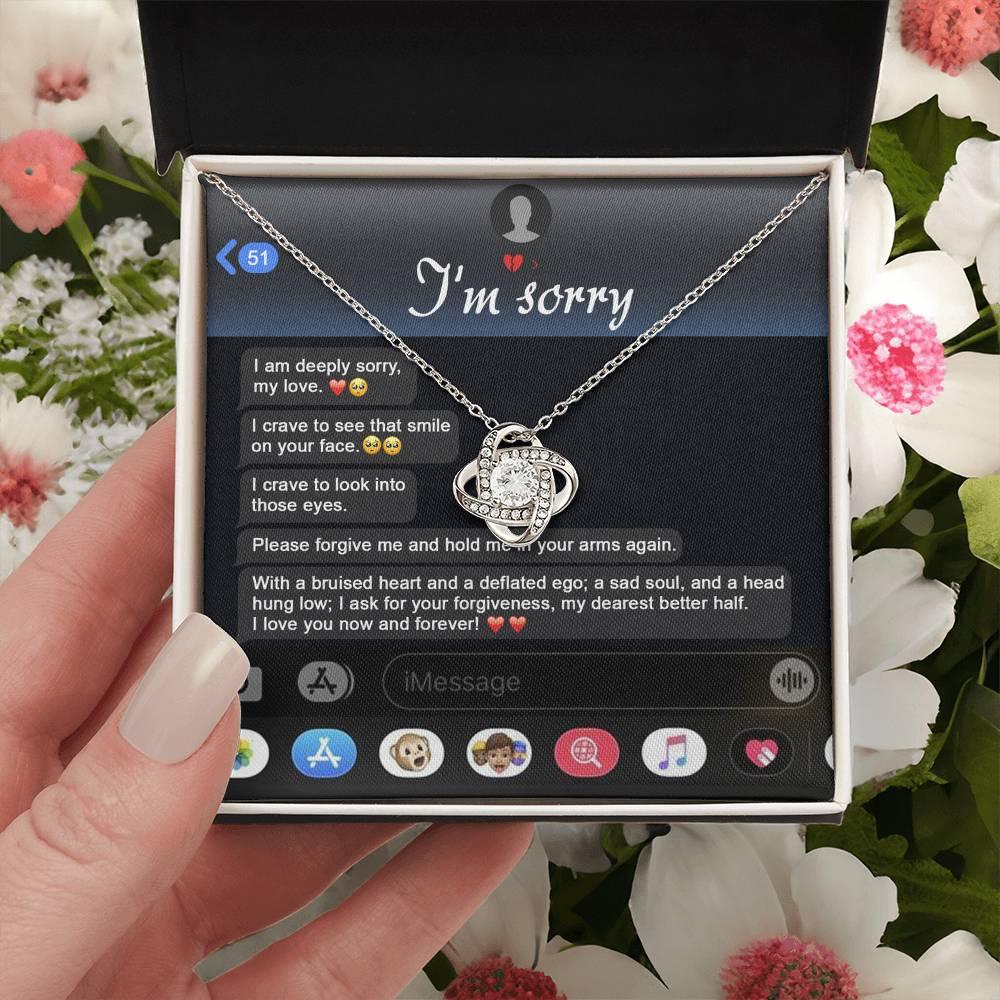 Gift for Girlfriend, Wife - Sorry, Rebuild Our Connection - Love Knot Pendant Necklace - Mallard Moon Gift Shop