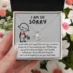 Apology Gift for Girlfriend, Wife, Soulmate - Sorry, Dark And Empty - Love Knot Pendant Necklace