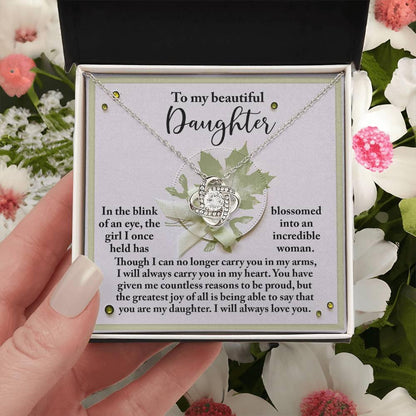 Gift for Daughter - Incredible Woman - Love Knot Pendant Necklace - Mallard Moon Gift Shop