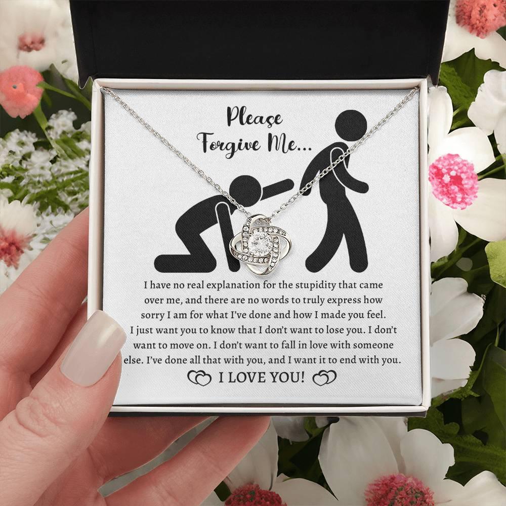 Apology Gift for Girlfriend, Wife, Soulmate - Sorry, Made You Feel - Love Knot Pendant Necklace - Mallard Moon Gift Shop