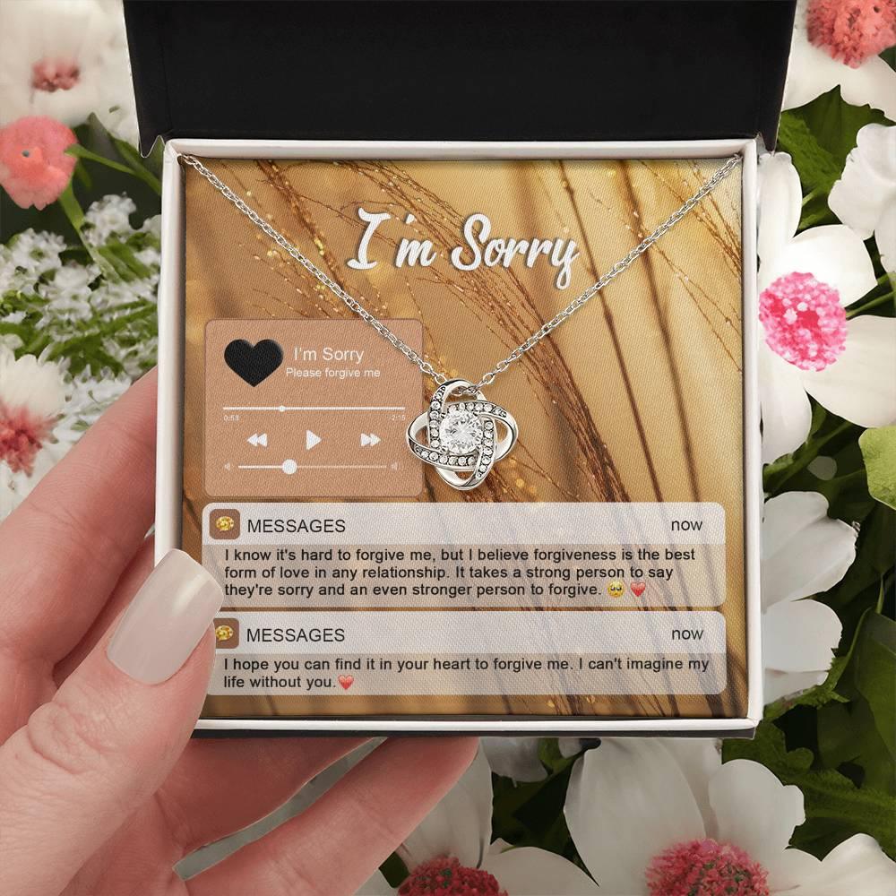 Gift for Girlfriend, Wife - Sorry, Person To Forgive - Love Knot Pendant Necklace - Mallard Moon Gift Shop